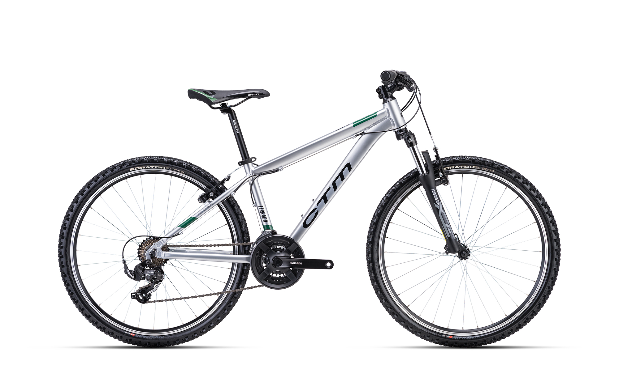 Bicicleta CTM TERRANO 1.0 - argintiu / verde inchis S (14
