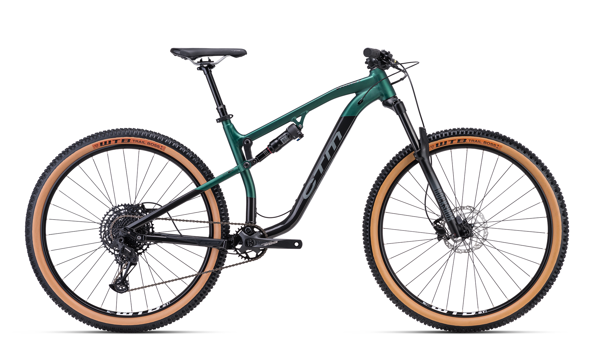 Bicicleta CTM SKAUT 2.0 - verde inchis mat / negru lucios XL