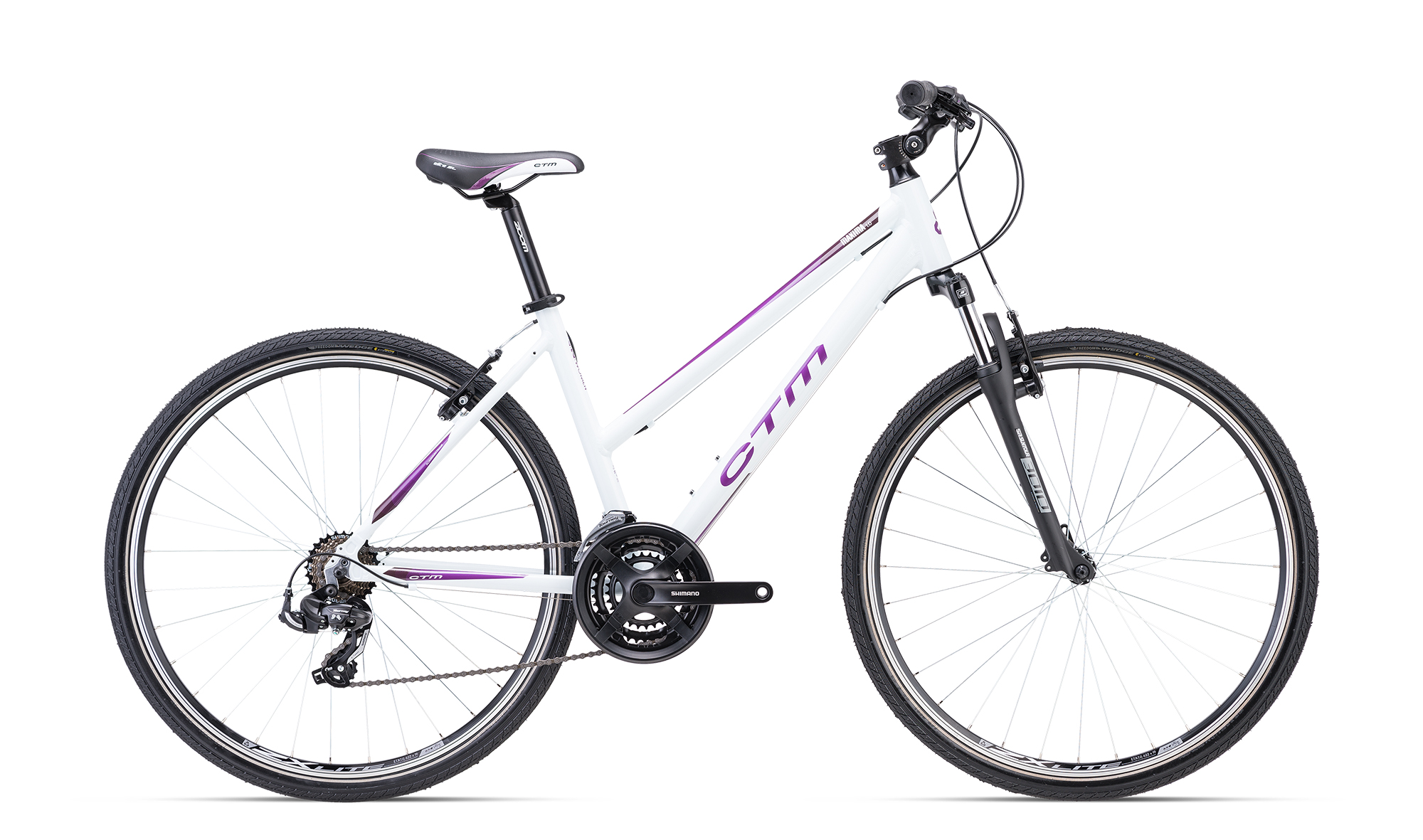Bicicleta CTM MAXIMA 1.0 - alb-violet perlat L (18