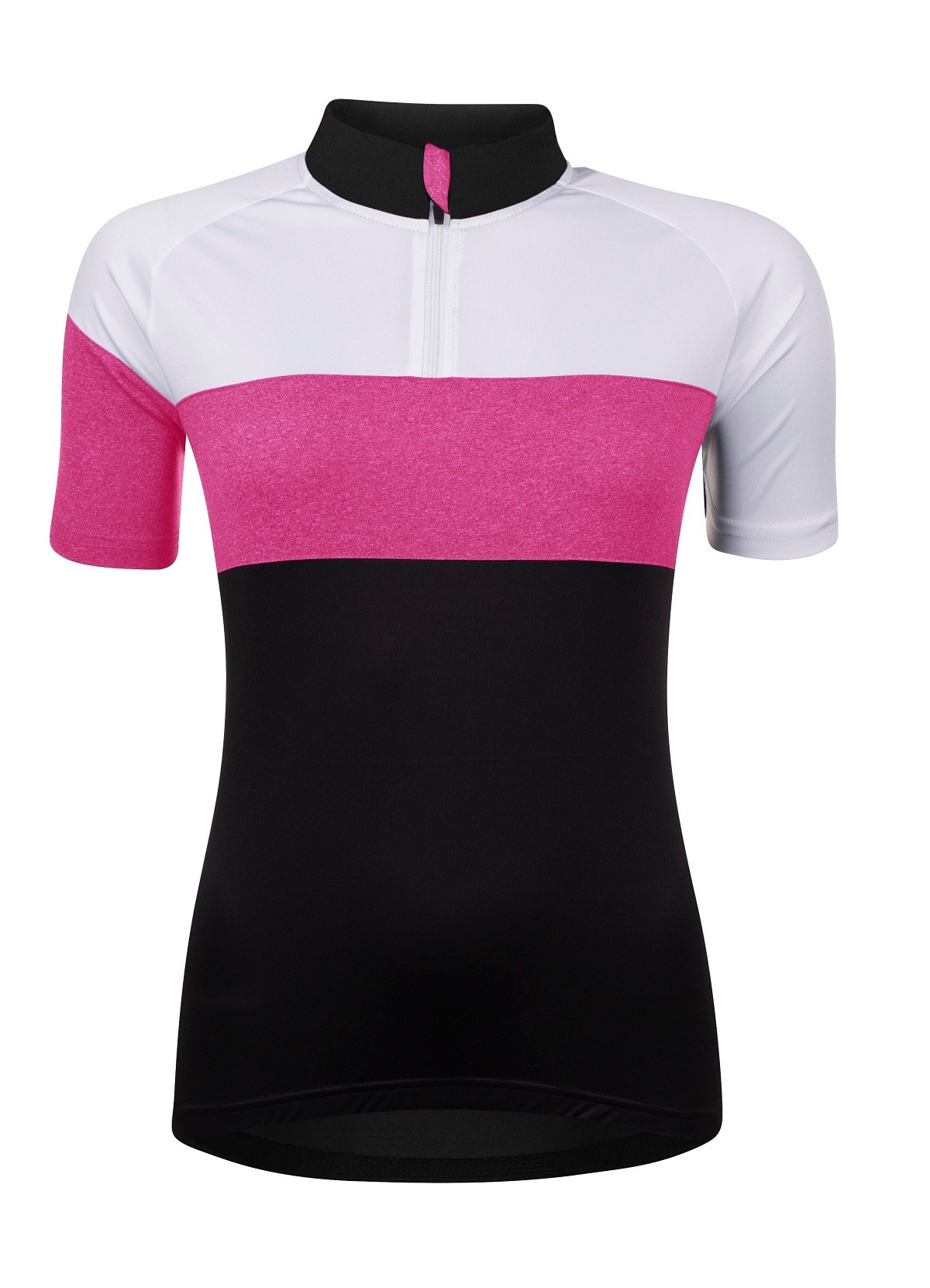 Bluza ciclism Force View Lady maneci scurte negru/alb/roz L