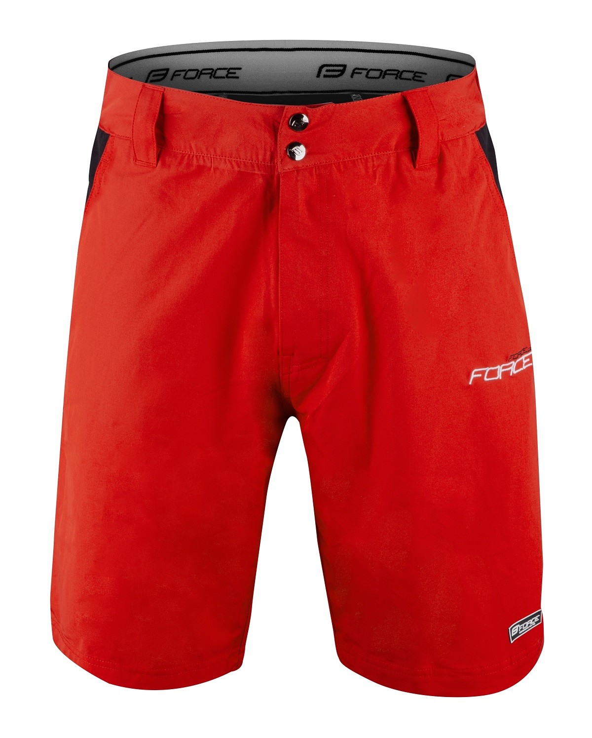 Pantaloni Force Blade MTB cu sub-pantaloni cu bazon, Rosu, XS