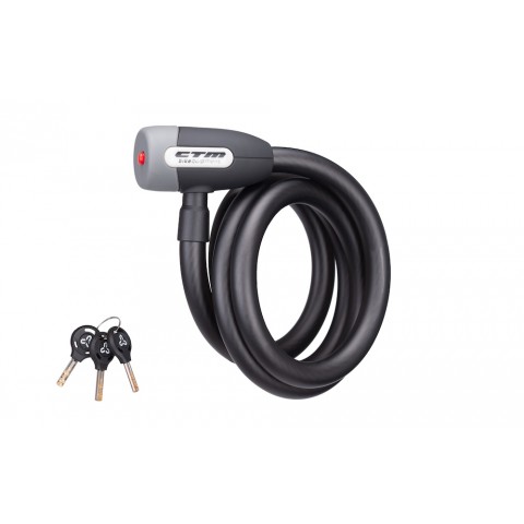 Antifurt cablu CTM CABLE 15X1000 mm cheie negru